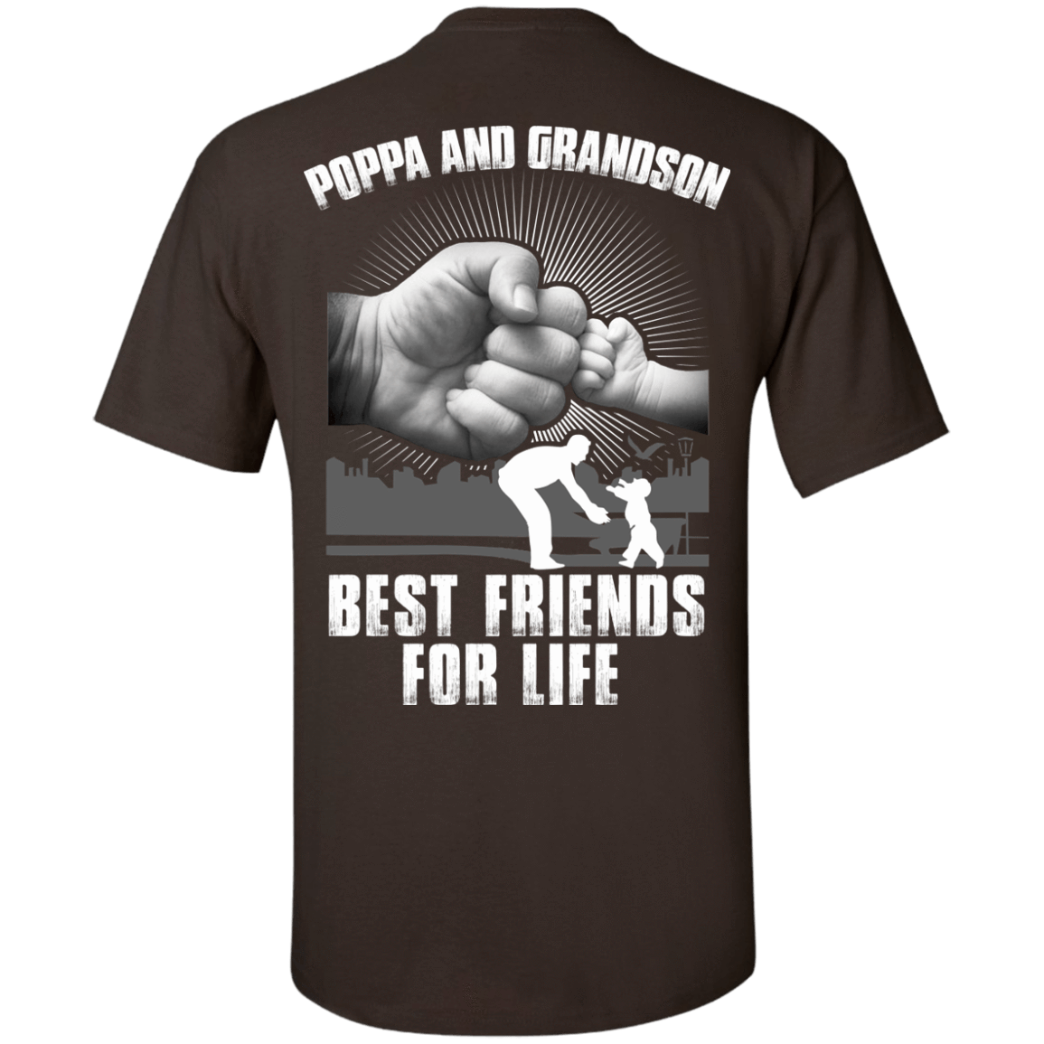 Poppa And Grandson Best Friends For Life-T-Shirt & Hoodie-Classic T-Shirt-Dark Chocolate