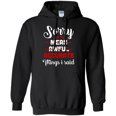 Sorry For The Mean, Awful, Accurate Things I Said-T-Shirt & Hoodie-Pullover Hoodie-Black