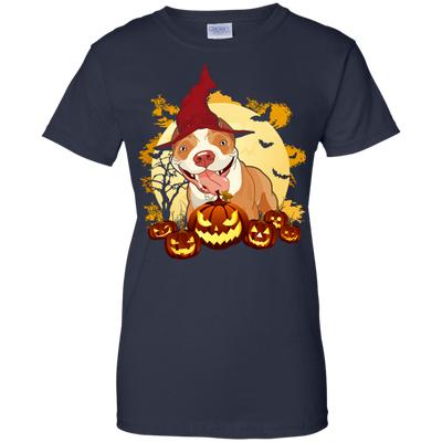 Pitbull Halloween Pumpkin-T-Shirt & Hoodie-Women's T-Shirt-Navy