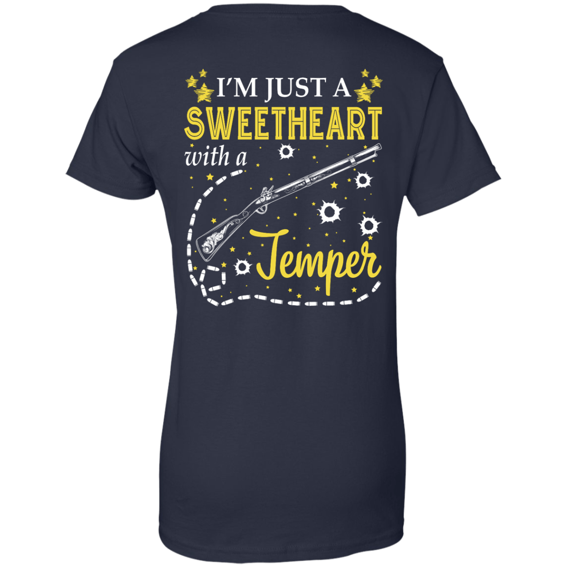 I'm Just A Sweetheart With A Temper-T-Shirt & Tank Top-Women's T-Shirt-Navy