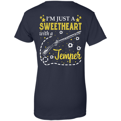 I'm Just A Sweetheart With A Temper-T-Shirt & Tank Top-Women's T-Shirt-Navy