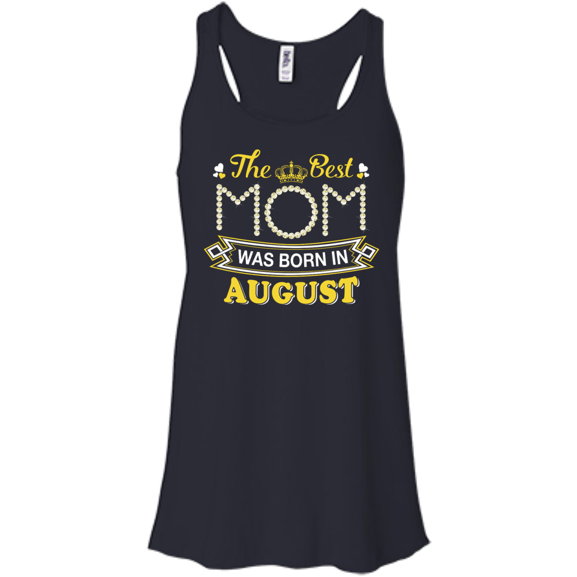 The Best Mom Was Born In August-T-Shirt & Hoodie-Women's Flowy Racerback Tank-Midnight