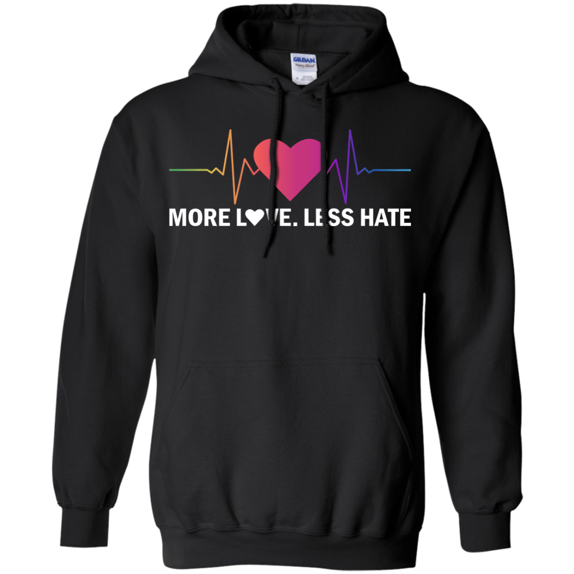 More Love Less Hate-T-Shirt & Hoodie-Pullover Hoodie-Black
