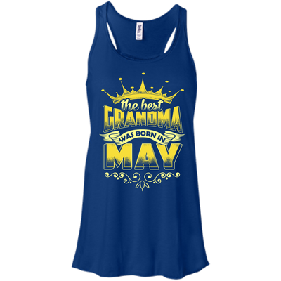 The Best Grandma Was Born In May-T-Shirt & Hoodie-Women's Flowy Racerback Tank-True Royal