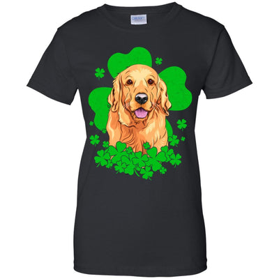 Golden Retriever St. Patrick's Day Clovers-T-Shirt & Hoodie-Women's T-Shirt-Black