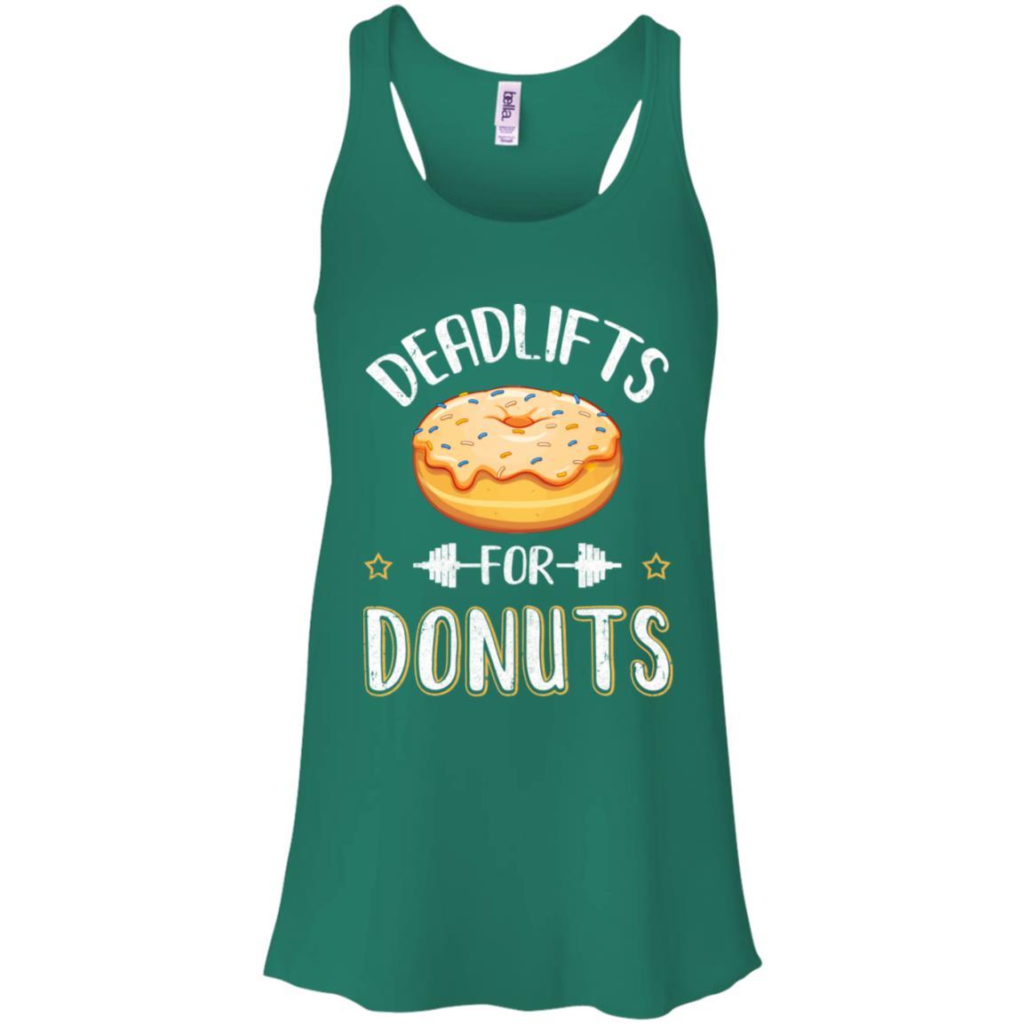 Deadlifts For Donuts Exercise Workout Motivation-T-Shirt & Tank Top-Women's Flowy Racerback Tank-Kelly Green