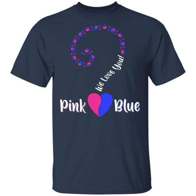 Gender Reveal Party Question Mark with Baby Feet and Heart-T-Shirt & Tank Top-Classic T-Shirt-Navy