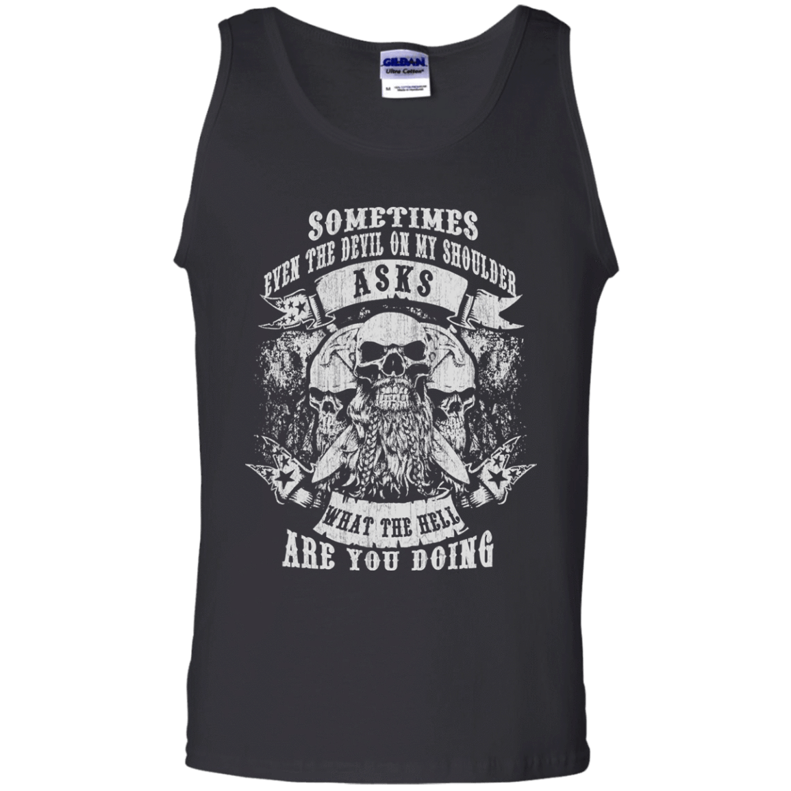 Viking What The Hell Are You Doing-T-Shirt & Hoodie-Unisex Tank-Black