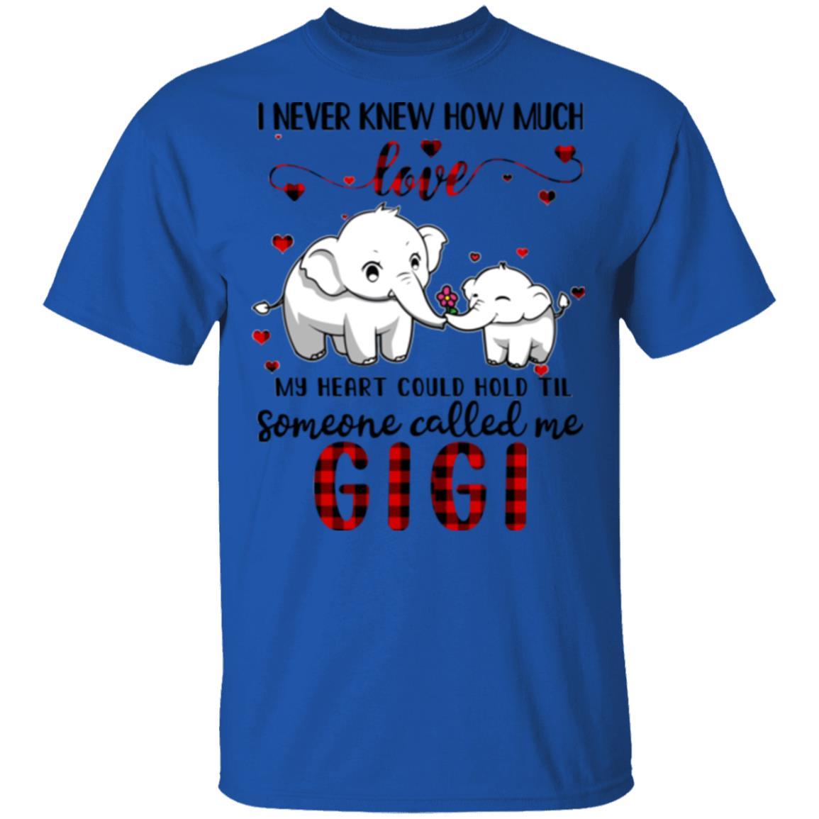 Someone Called Me Gigi Elephant Red Plaid Mother's Day-T-Shirt & Hoodie-Classic T-Shirt-Royal