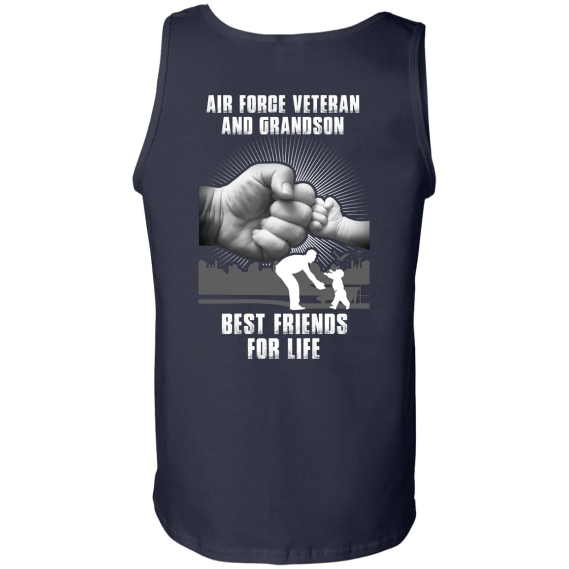 Air Force Veteran And Grandson Best Friends For Life-T-Shirt & Hoodie-Unisex Tank-Navy