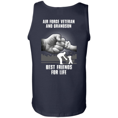 Air Force Veteran And Grandson Best Friends For Life-T-Shirt & Hoodie-Unisex Tank-Navy