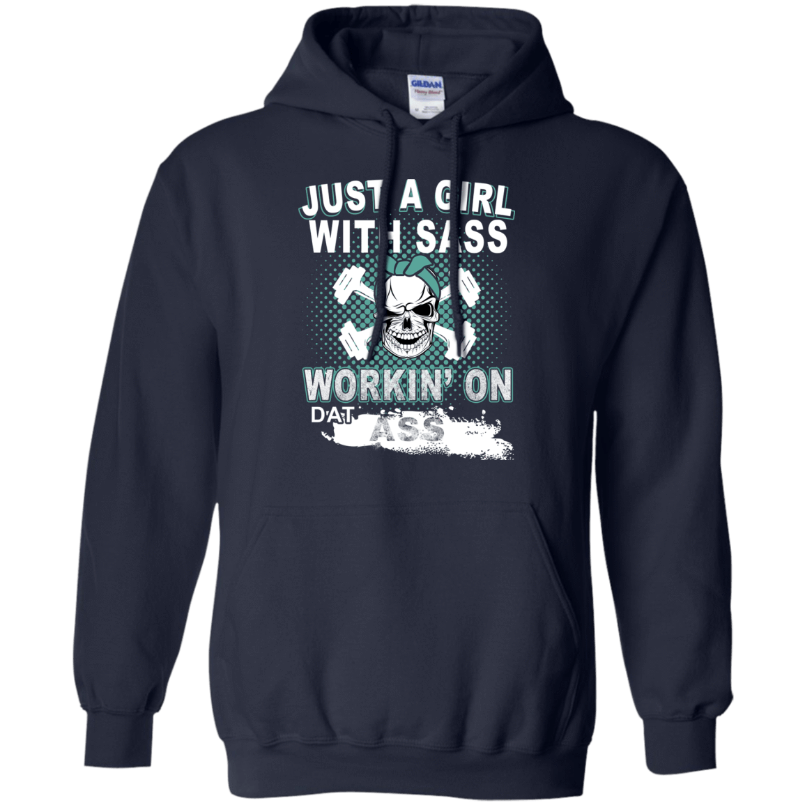 JUST A GIRL WITH SASS-T-Shirt & Hoodie-Pullover Hoodie-Navy
