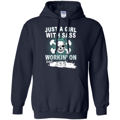 JUST A GIRL WITH SASS-T-Shirt & Hoodie-Pullover Hoodie-Navy