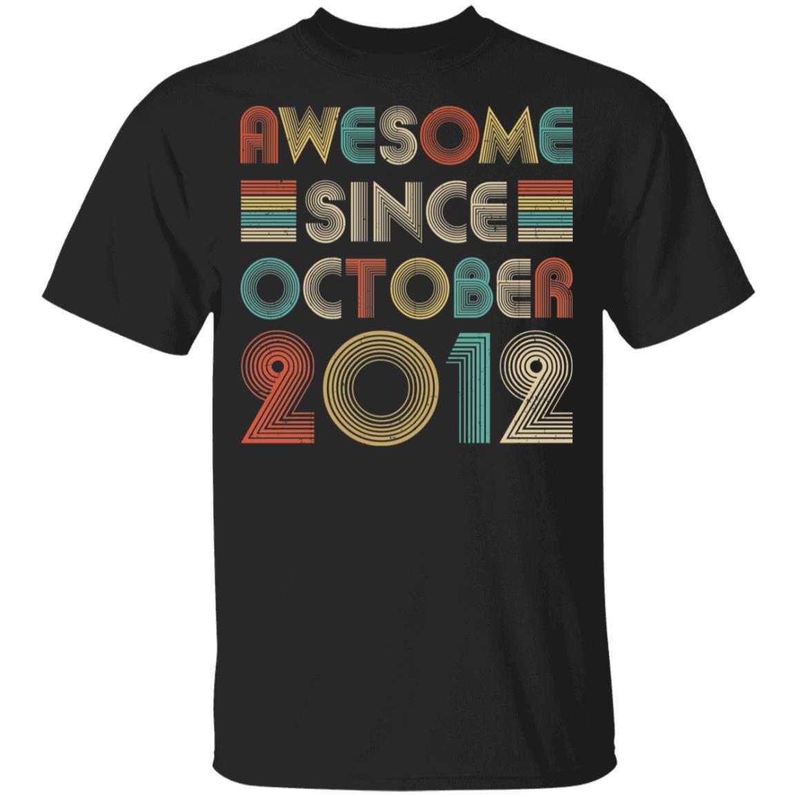 Awesome Since October 2012 Vintage 9th Birthday Gifts Youth-Youth Shirt-Youth T-Shirt-Black