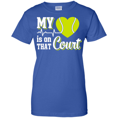 My Heart Is On That Court Tennis T Shirt-T-Shirt & Hoodie-Women's T-Shirt-Royal