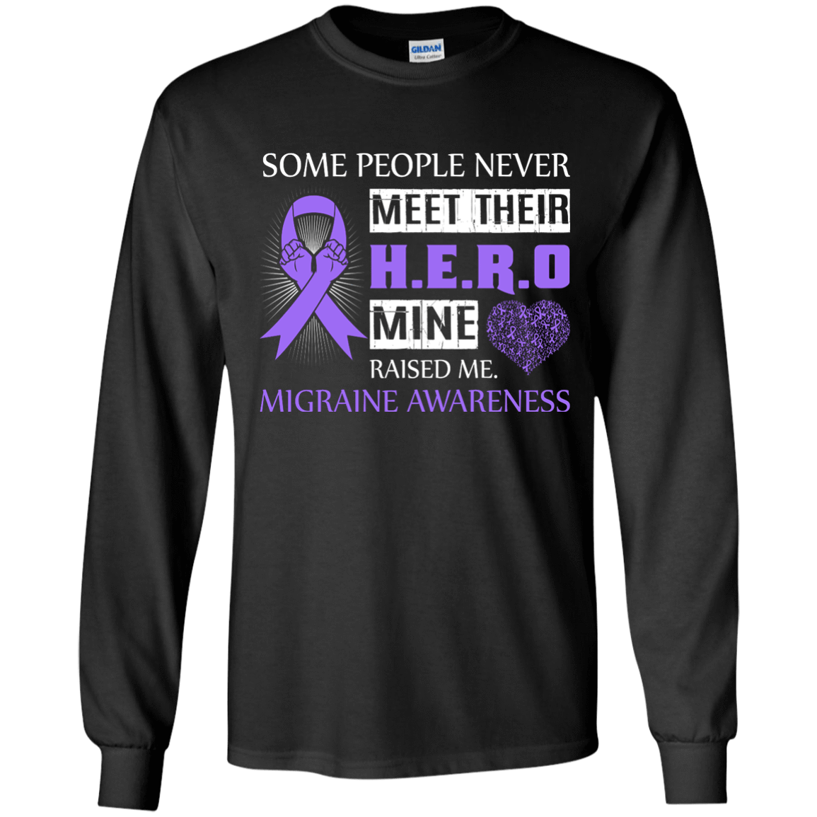 Migraine Awareness Some People Never Meet Hero-T-Shirt & Hoodie-Long Sleeve T-Shirt-Black