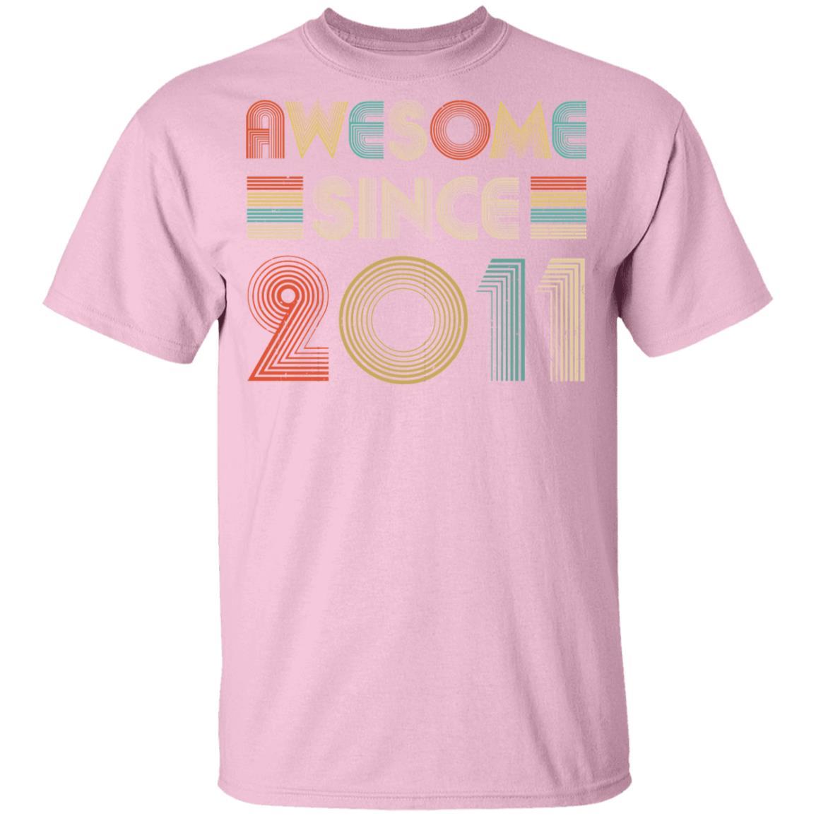 Awesome Since 2011 10th Birthday Gifts Youth-Youth Shirt-Youth T-Shirt-Light Pink