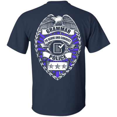 Grammar To Serve And Correct Police-T-Shirt & Hoodie-Classic T-Shirt-Navy