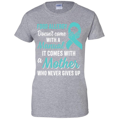 Funny Gift Food Allergy Mom Awareness Warrior-T-Shirt & Hoodie-Women's T-Shirt-Sport Grey