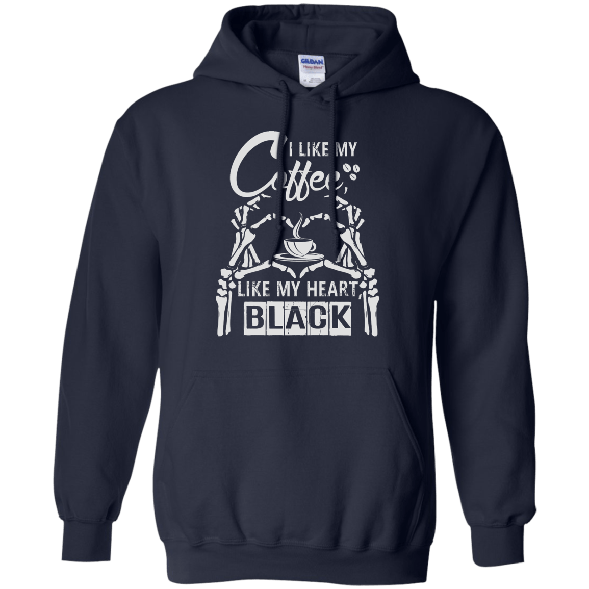I Like My Coffee Like My Heart Black-T-Shirt & Hoodie-Pullover Hoodie-Navy