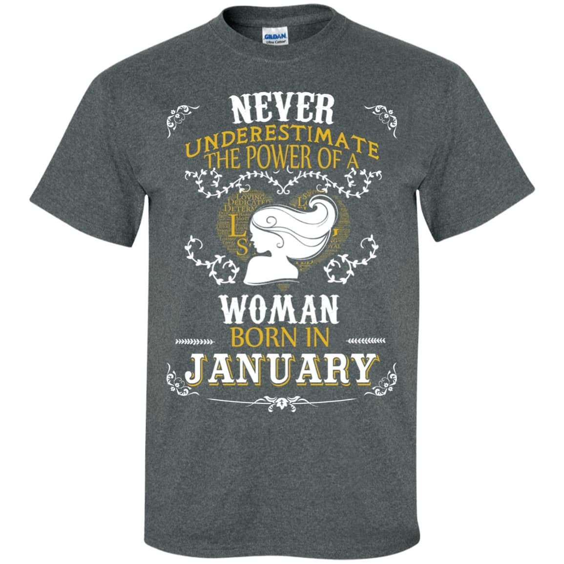 A Woman Born In JANUARY-T-Shirt & Hoodie-Classic T-Shirt-Dark Heather