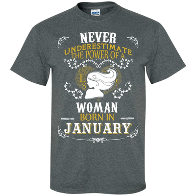 A Woman Born In JANUARY-T-Shirt & Hoodie-Classic T-Shirt-Dark Heather