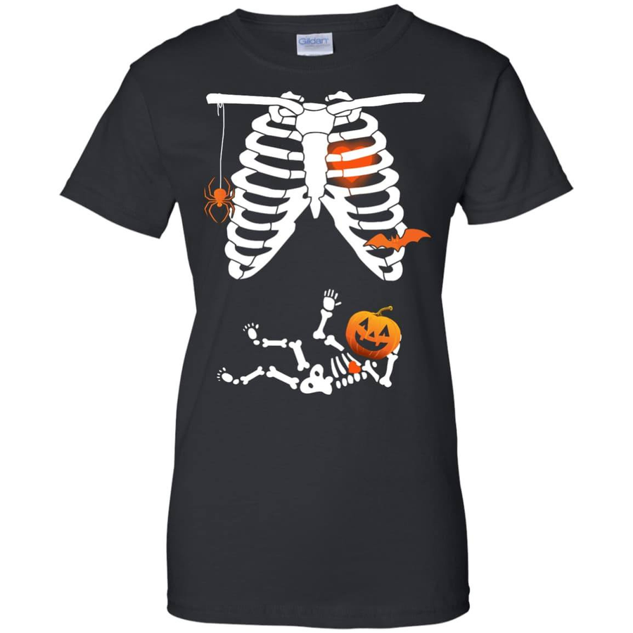 Halloween Baby Skeleton Maternity-T-Shirt & Hoodie-Women's T-Shirt-Black