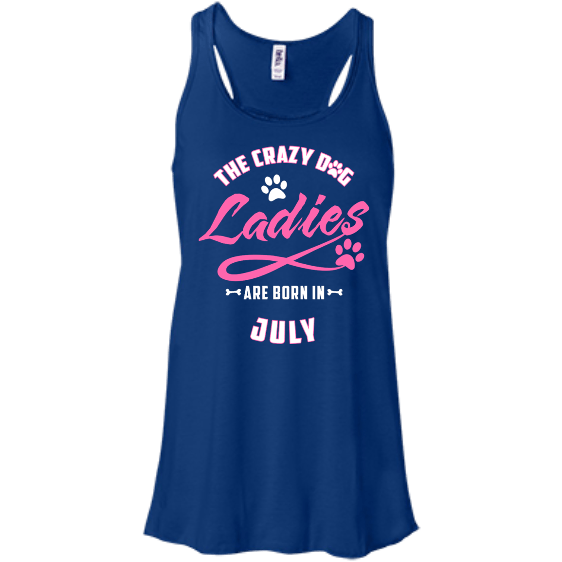 The Crazy Dog Ladies Are Born In July-T-Shirt & Hoodie-Women's Flowy Racerback Tank-True Royal