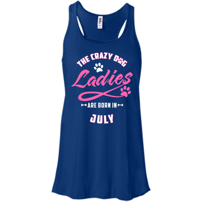 The Crazy Dog Ladies Are Born In July-T-Shirt & Hoodie-Women's Flowy Racerback Tank-True Royal
