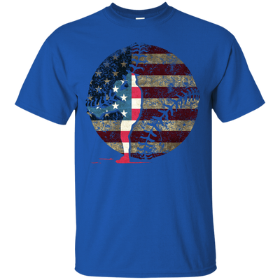 Pitcher Baseball America Flag-T-Shirt & Hoodie-Classic T-Shirt-Royal