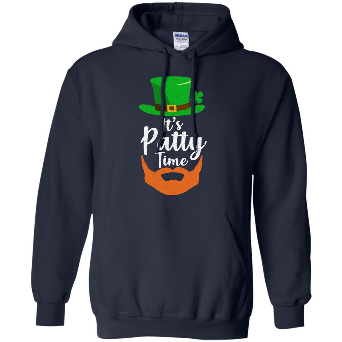 It's Patty Time Bearded Man St Patrick's Day-T-Shirt & Hoodie-Pullover Hoodie-Navy