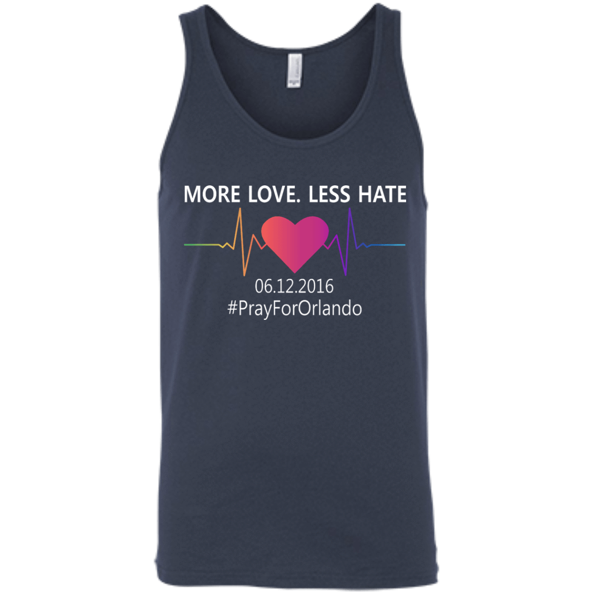 More Love Less Hate - Orlando-T-Shirt & Hoodie-Unisex Tank-Navy