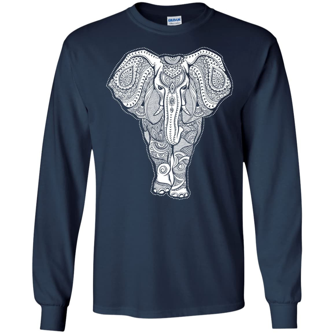 African Elephant Love-T-Shirt & Hoodie-Long Sleeve T-Shirt-Navy