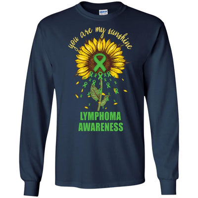 You Are My Sunshine Lymphoma Awareness-T-Shirt & Hoodie-Long Sleeve T-Shirt-Navy