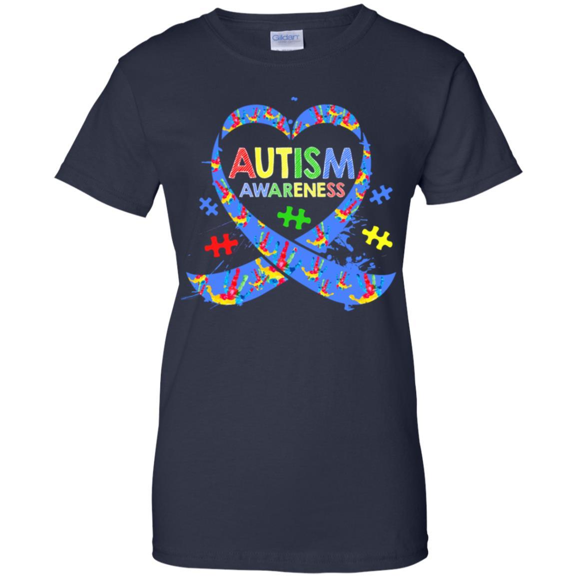 World Autism Awareness 2 April Dad Mom Kid Autism Gift-T-Shirt & Hoodie-Women's T-Shirt-Navy