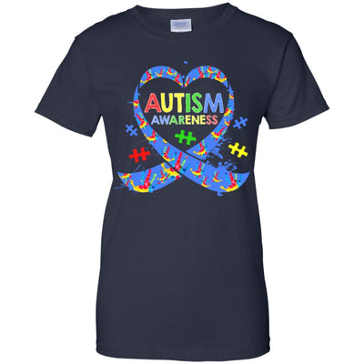World Autism Awareness 2 April Dad Mom Kid Autism Gift-T-Shirt & Hoodie-Women's T-Shirt-Navy