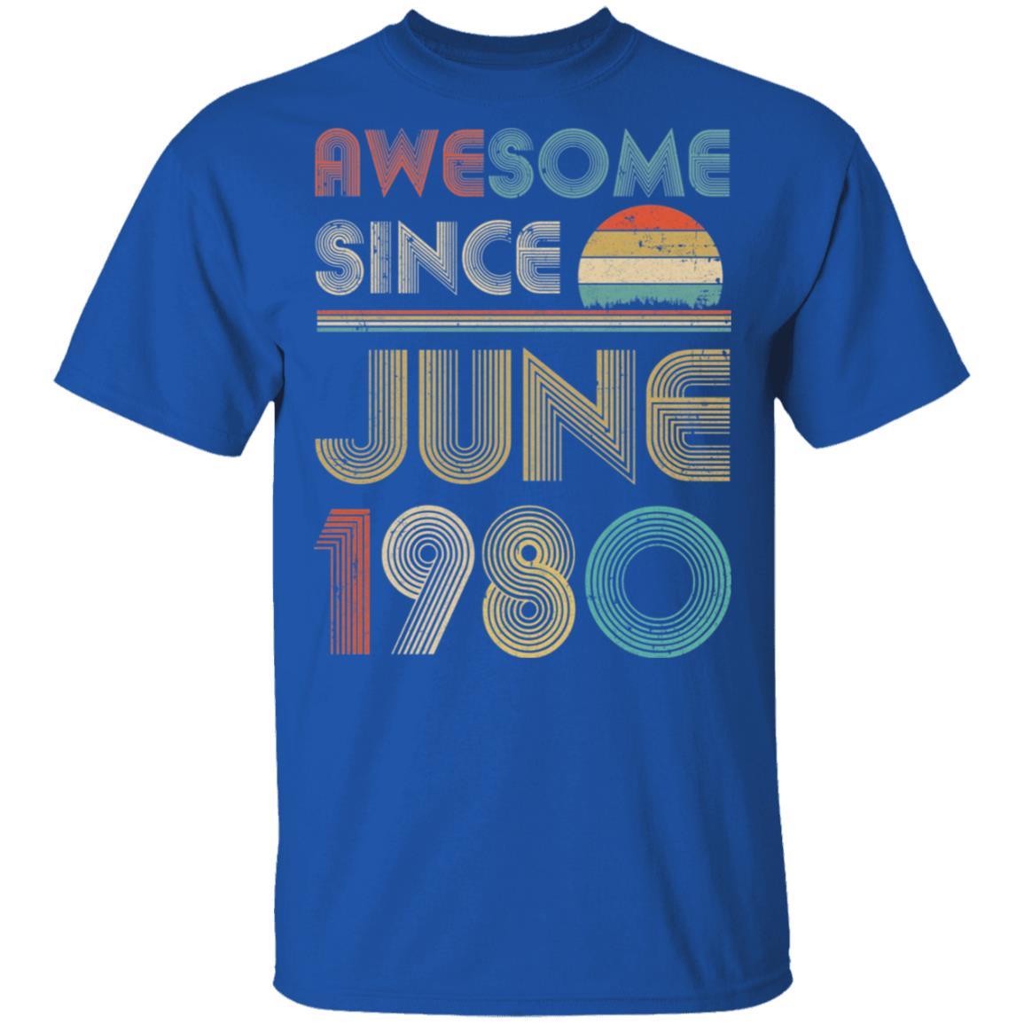 Awesome Since June 1980 Vintage 41th Birthday Gifts-T-Shirt & Hoodie-Classic T-Shirt-Royal
