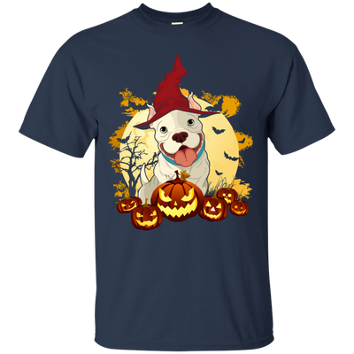 Pitbull Halloween Pumpkin-T-Shirt & Hoodie-Classic T-Shirt-Navy