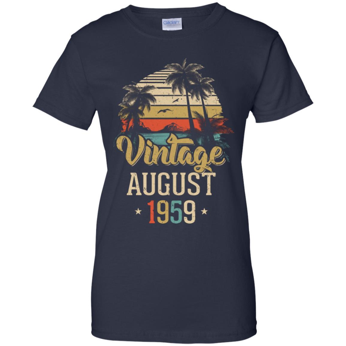Retro Classic Vintage August 1959 62th Birthday Gift-T-Shirt & Hoodie-Women's T-Shirt-Navy