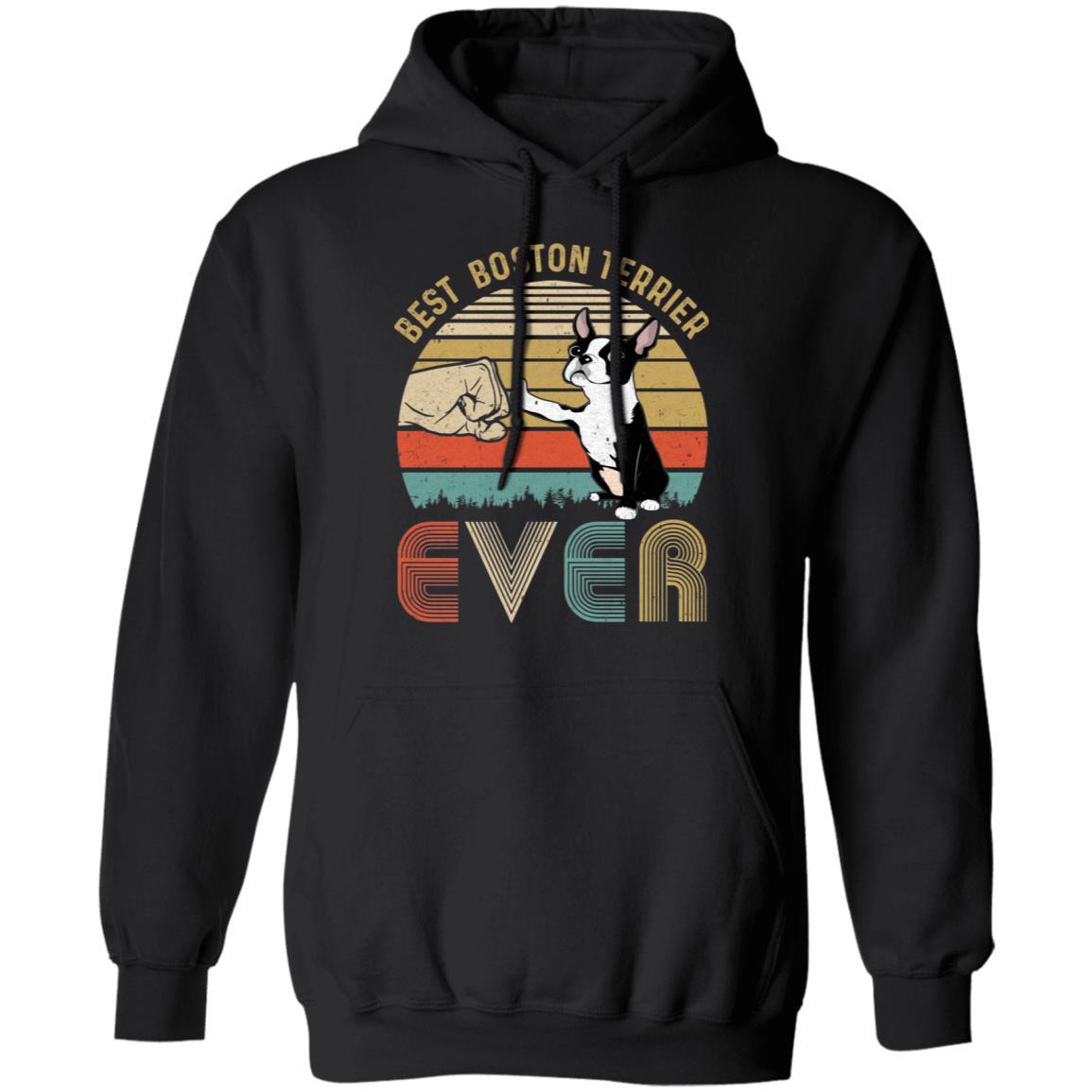 Vintage Best Boston Dad Ever Bump Fit Funny Dad Gifts-T-Shirt & Hoodie-Pullover Hoodie-Black