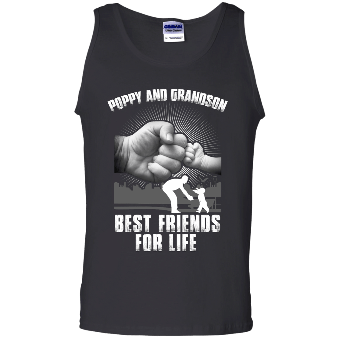 Poppy And Grandson Best Friends For Life-T-Shirt & Hoodie-Unisex Tank-Black