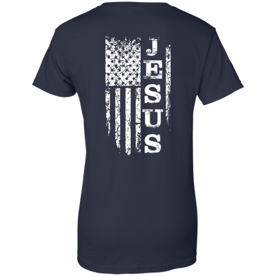 JESUS American Flag-T-Shirt & Hoodie-Women's T-Shirt-Navy