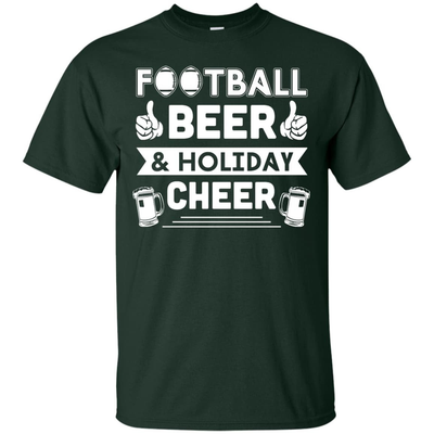 Football Beer Holiday Cheer-T-Shirt & Hoodie-Classic T-Shirt-Forest Green