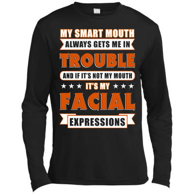 My Smart Mouth Always Gets Me Trouble-T-Shirt & Hoodie-Long Sleeve T-Shirt-Black