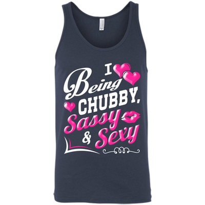 I Love Being Chubby Sassy And Sexy-T-Shirt & Hoodie-Unisex Tank-Navy