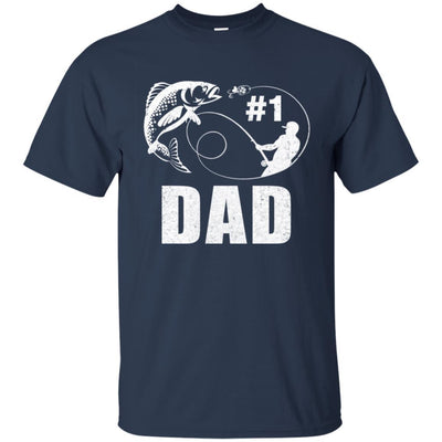 #1 Dad Fishing Fisherman Best Fathers Day Gift-T-Shirt & Hoodie-Classic T-Shirt-Navy