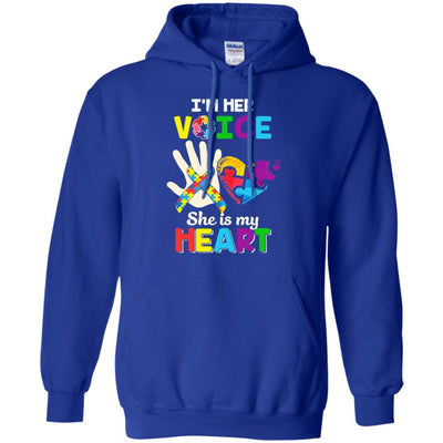 I'm Her Voice She Is My Heart Dad Mom Autism Awareness-T-Shirt & Hoodie-Pullover Hoodie-Royal