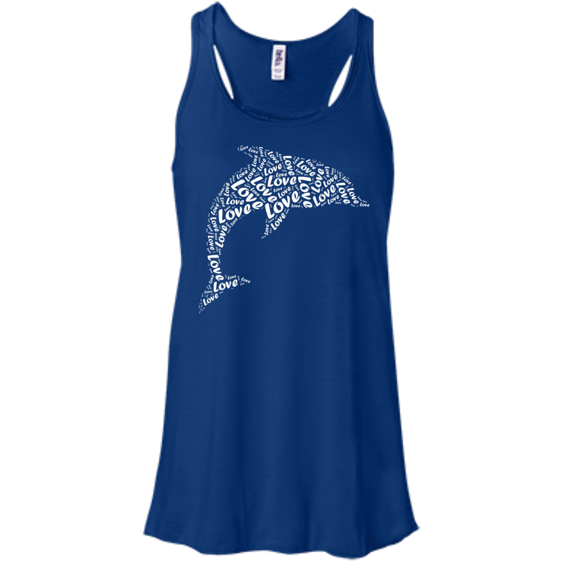 I Love Dolphin-T-Shirt & Hoodie-Women's Flowy Racerback Tank-True Royal