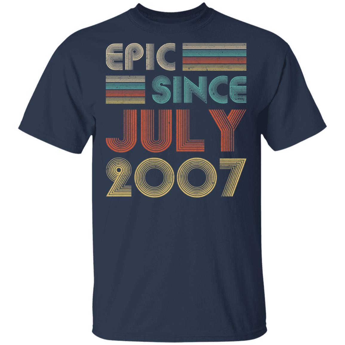 Epic Since July 2007 Vintage 14th Birthday Gifts-T-Shirt & Hoodie-Classic T-Shirt-Navy