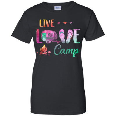 Live Love Camp Car Flip Flops Camping Gifts-T-Shirt & Tank Top-Women's T-Shirt-Black